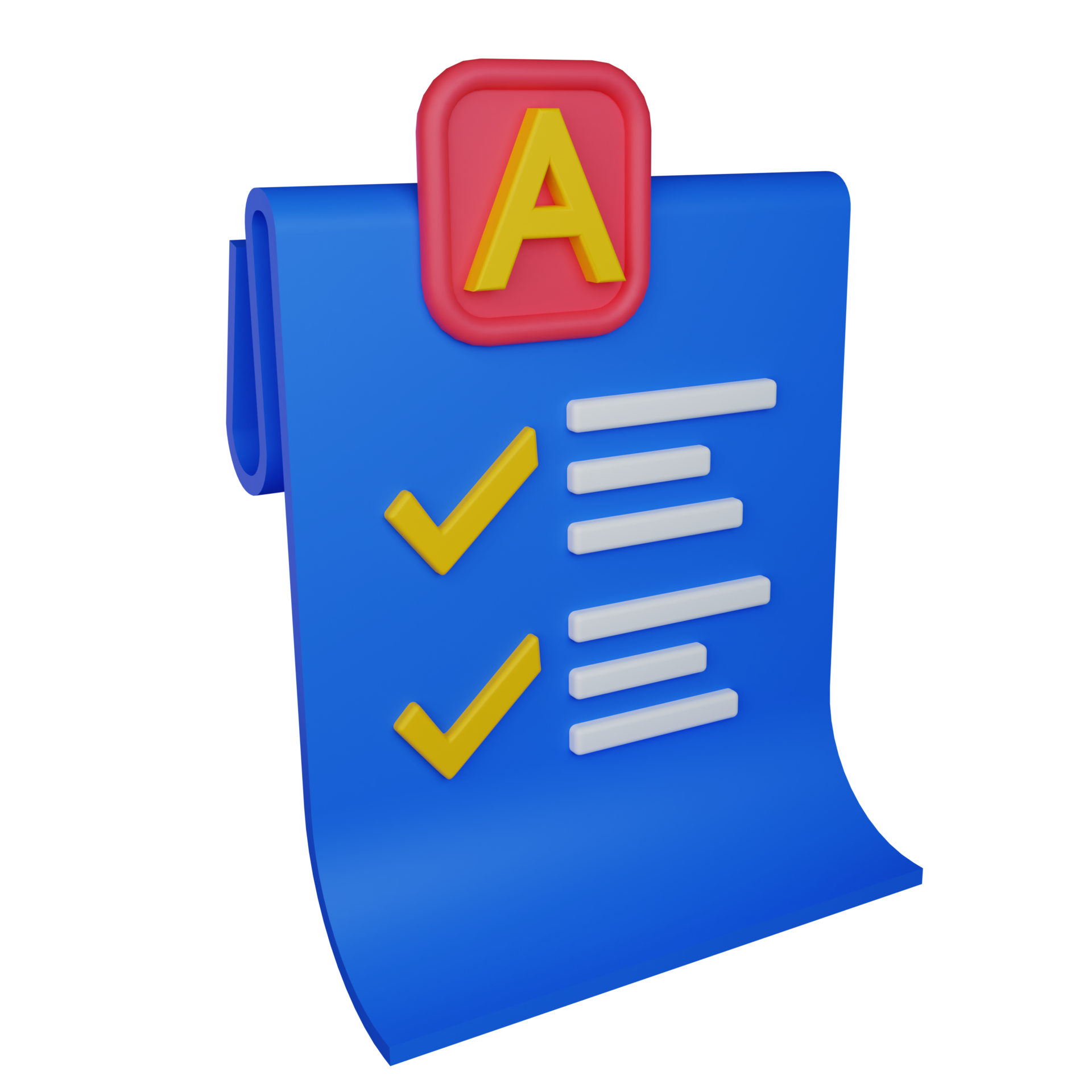 3d-illustration-grade-report-icon-on-transparent-background-suitable