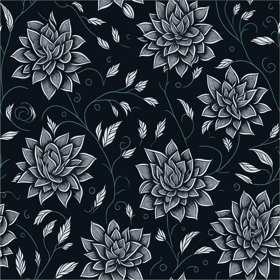 Floral leaf vector pattern design