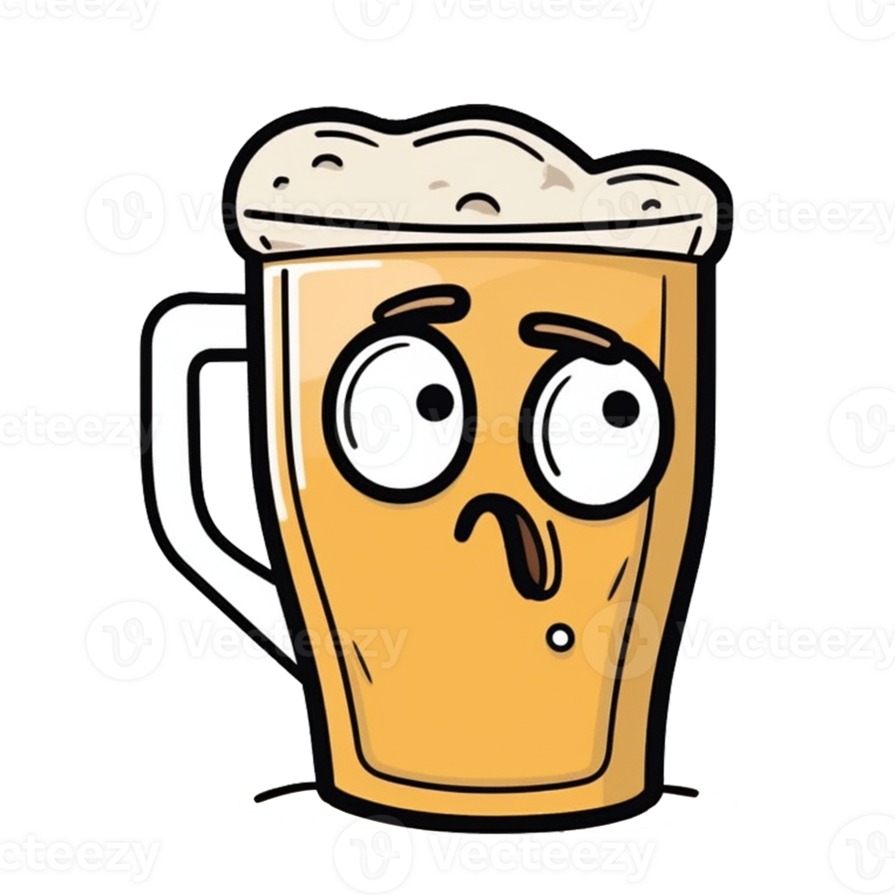 Beer mug illustration, beverage, Beer , Beer art doodle design png
