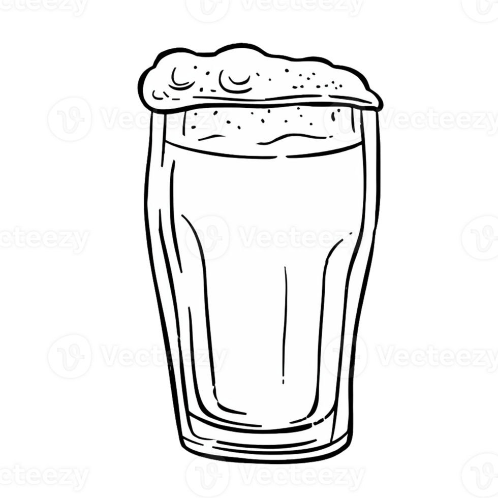 Beer mug illustration, beverage, Beer , Beer art doodle design png