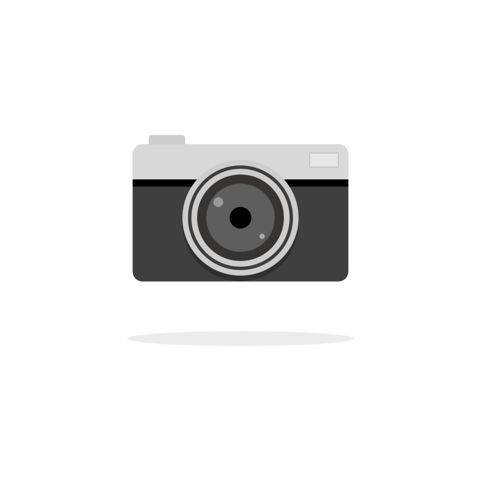 Photo camera in vintage style. Camera icon. Photography capture image equipment. png