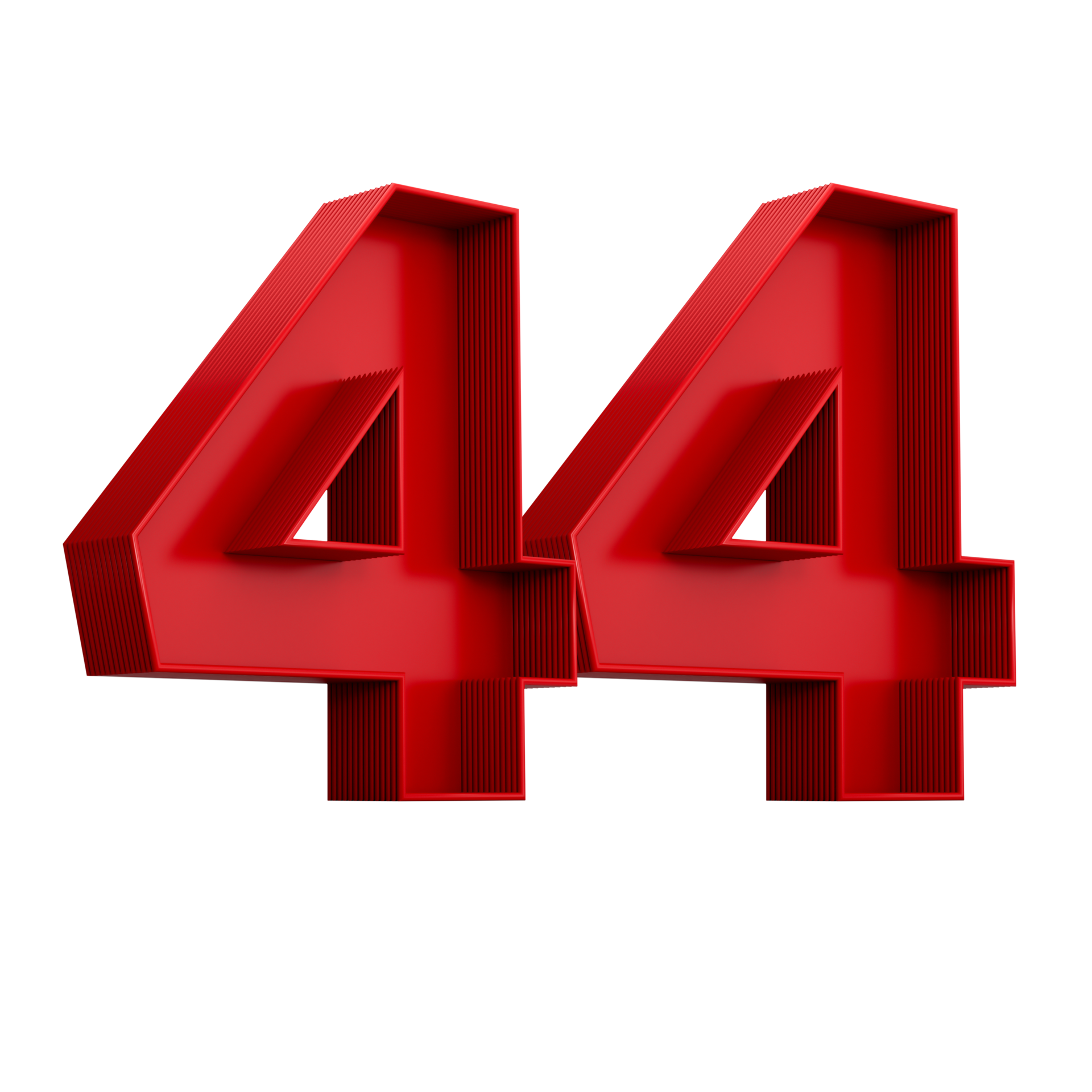 3d illustration of red number 44 or Forty Four inner shadow 23610217 PNG