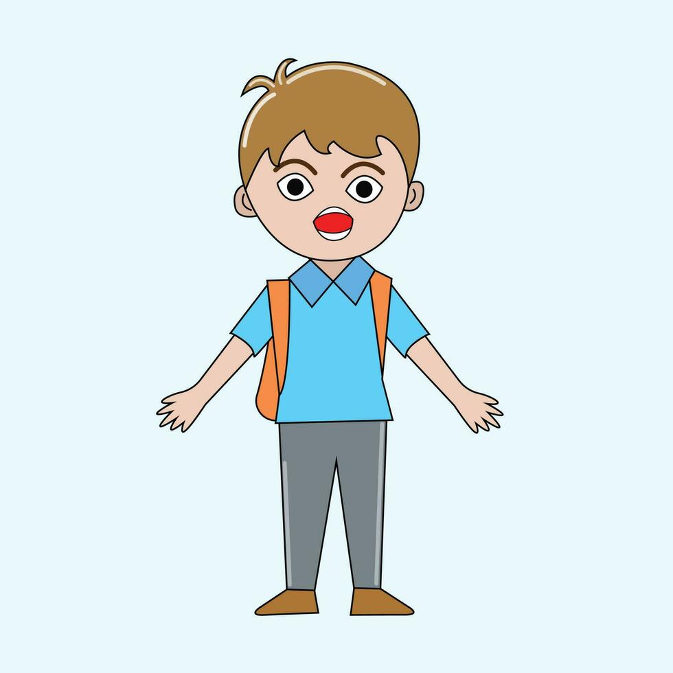 Shocked boy cartoon character flat design Free Vector