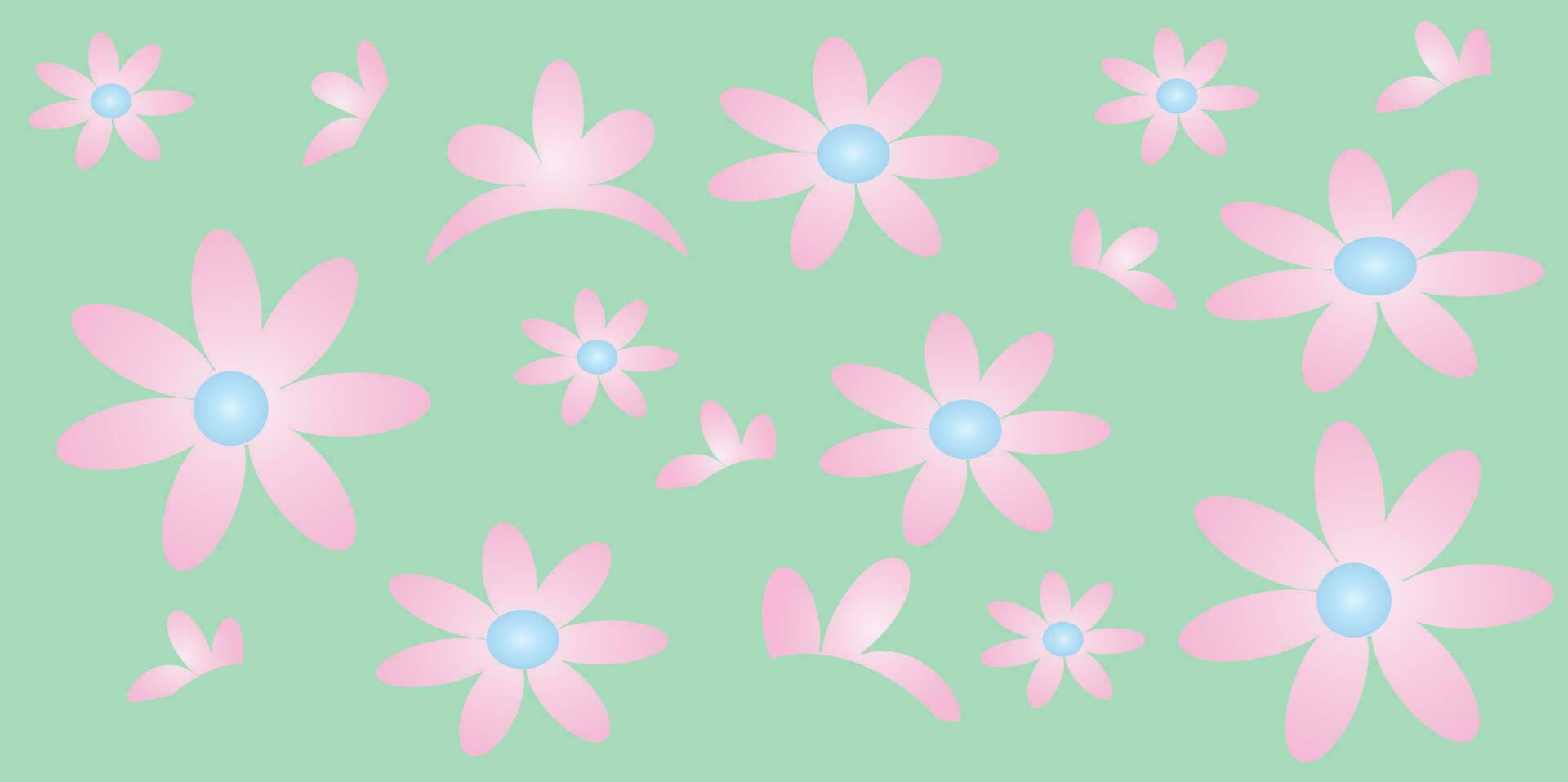Seamless pattern delicate chamomile flowers retro style. EPS10 vector