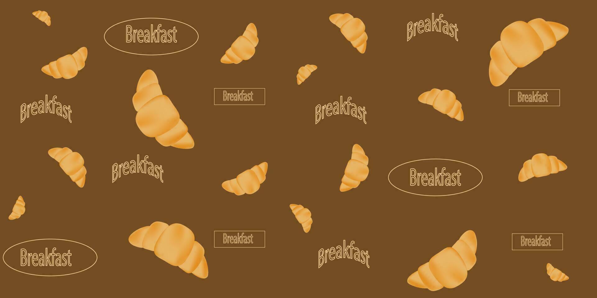 sin costura modelo croissants texto desayuno en chocolate antecedentes vector eps10