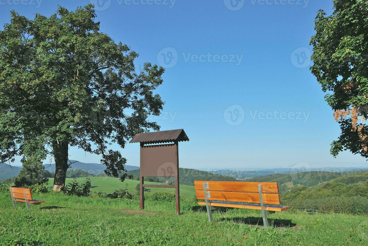 descansando sitio en gigante montañas, checo república foto