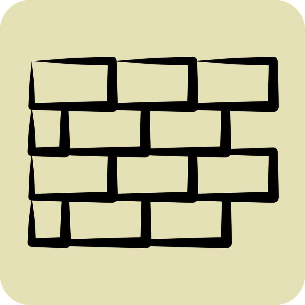 Icon Brickwork. suitable for Paint Art Tools symbol. hand drawn style. simple design editable. design template vector. simple illustration vector