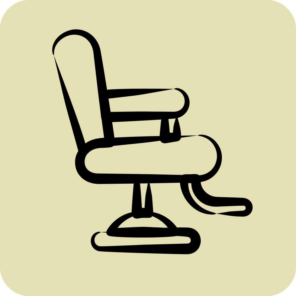 icono Barbero silla. adecuado para barbería símbolo. mano dibujado estilo. sencillo diseño editable. diseño modelo vector. sencillo ilustración vector