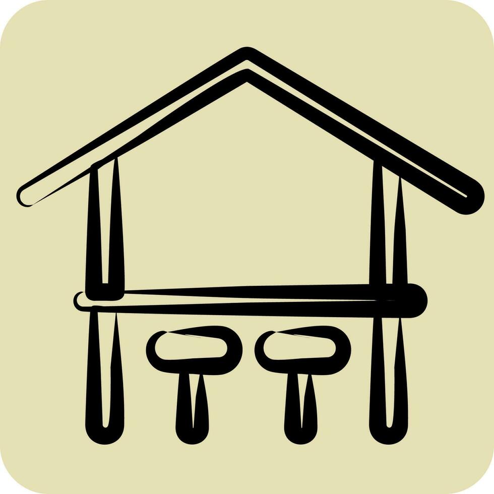 Icon Bar. suitable for Summer symbol. hand drawn style. simple design editable. design template vector. simple illustration vector