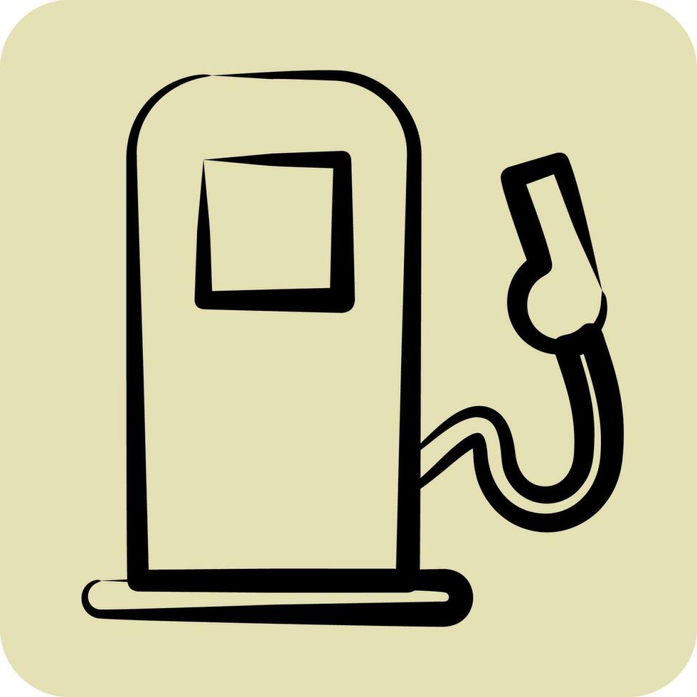 Icon Gas Pump. suitable for Automotive symbol. hand drawn style. simple design editable vector