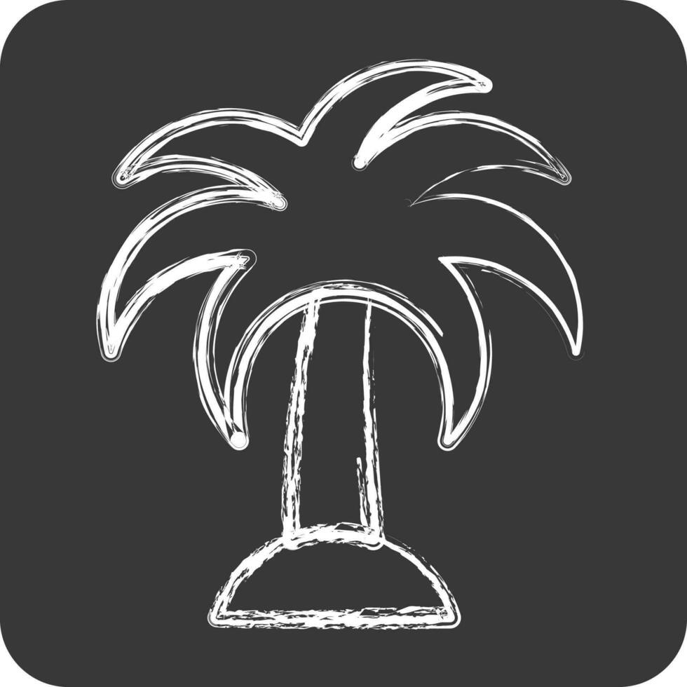 Icon Palm. suitable for Summer symbol. chalk Style. simple design editable. design template vector. simple illustration vector