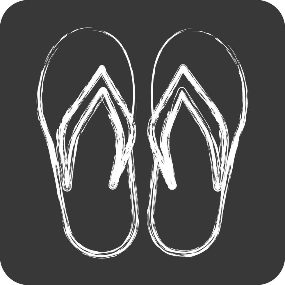 Icon Flip Flops. suitable for Summer symbol. chalk Style. simple design editable. design template vector. simple illustration vector