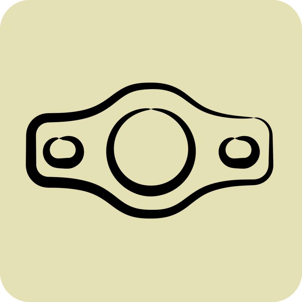 Icon Belt. related to Combat Sport symbol. hand drawn style. simple design editable.boxing vector