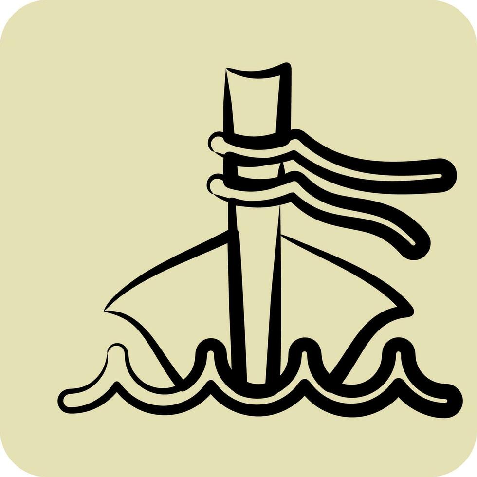 Icon Long Tail Boat. related to Thailand symbol. hand drawn style. simple design editable. World Travel vector