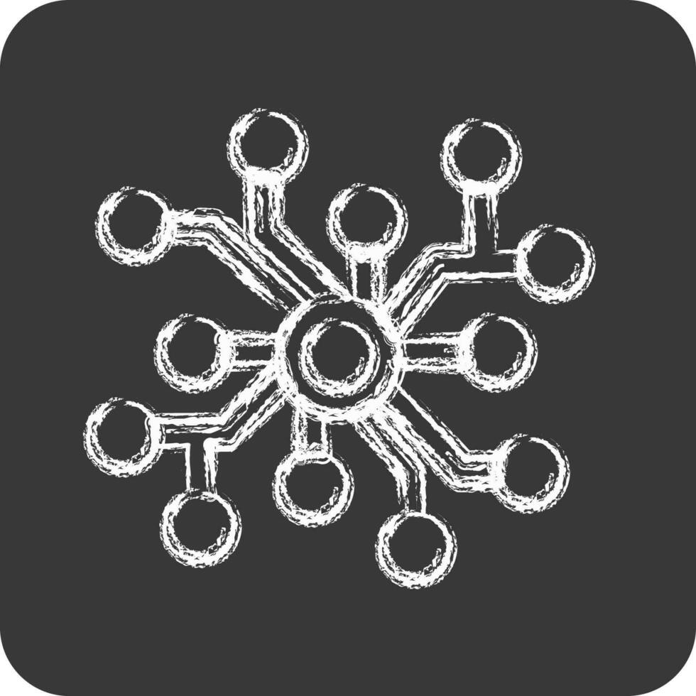 Icon Neural Network. related to Machine Learning symbol. chalk Style. simple design editable vector