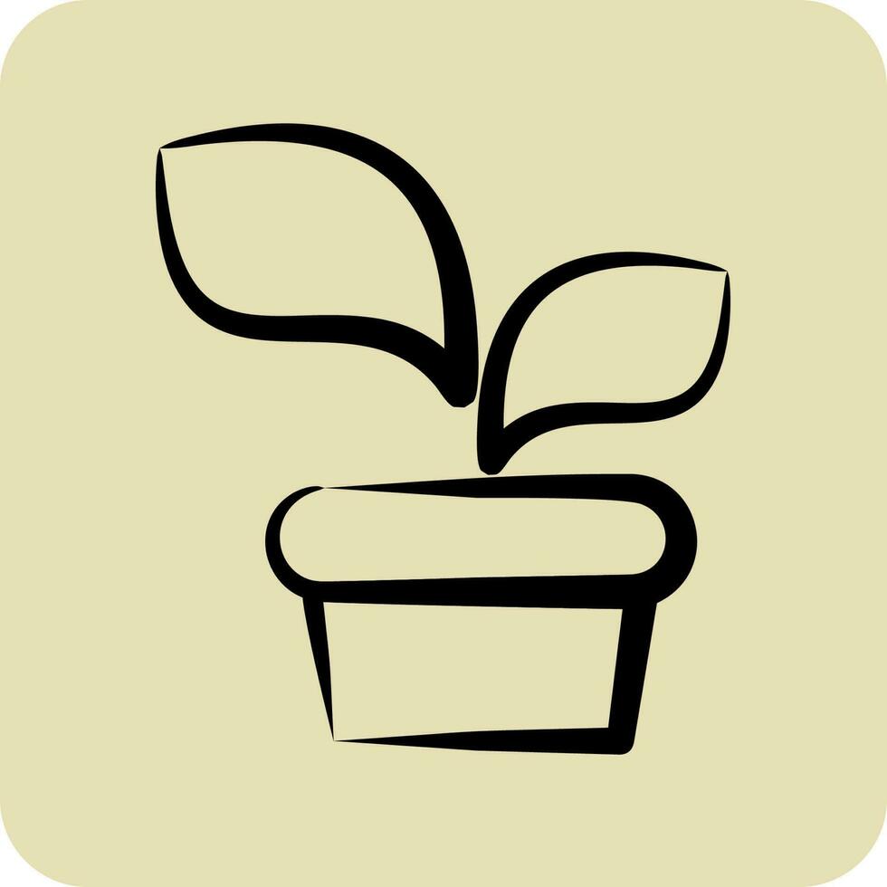 Icon Plant. related to Flora symbol. hand drawn style. simple illustration. plant. Oak. leaf. rose vector