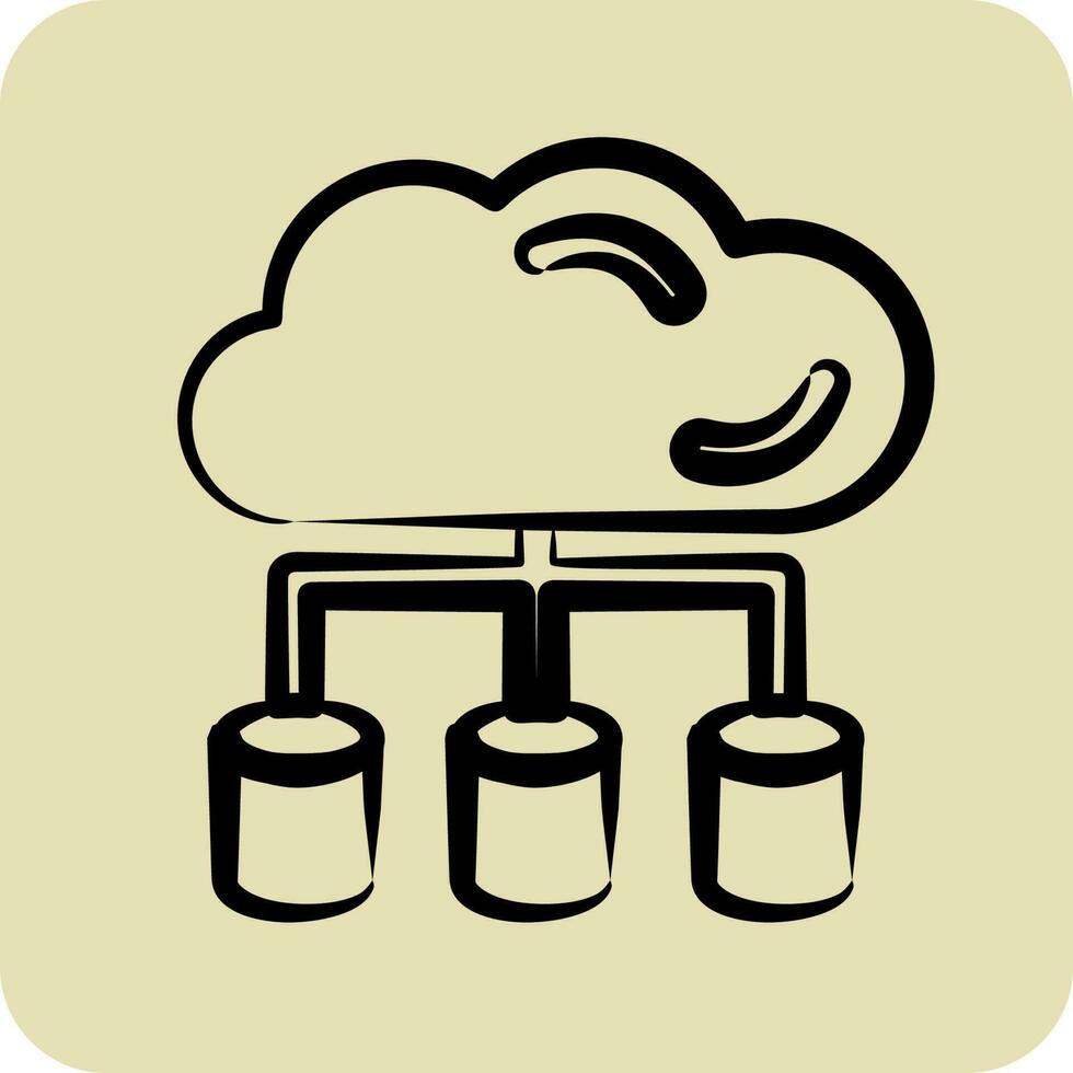 Icon Big Data. related to Machine Learning symbol. hand drawn style. simple design editable vector