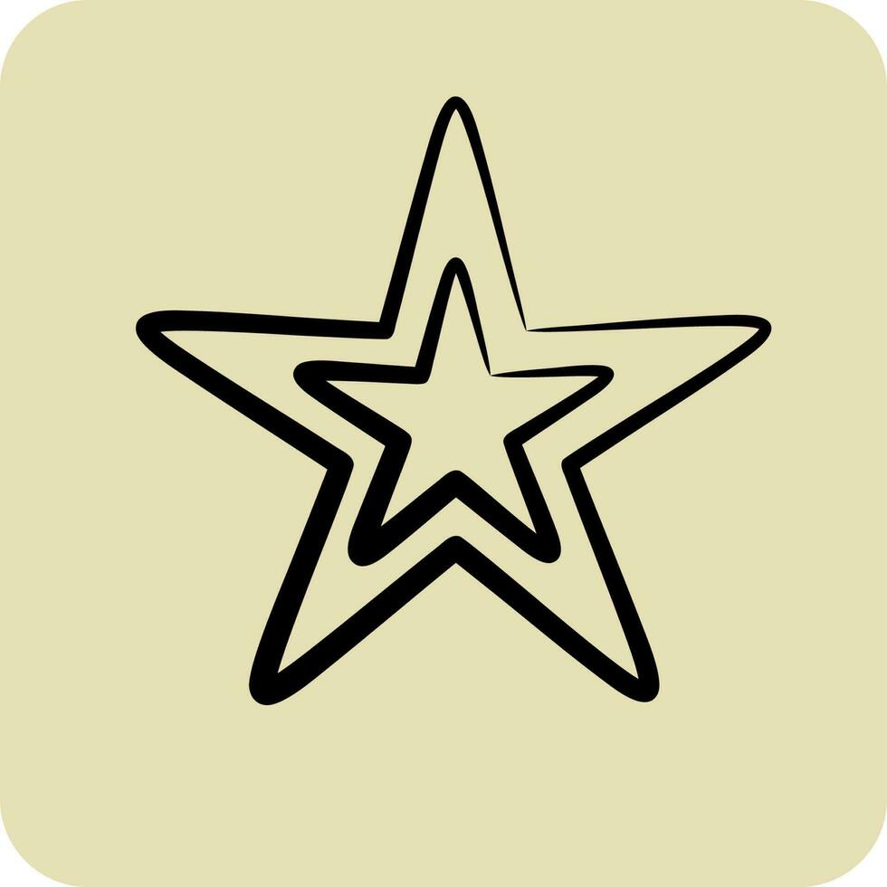 icono estrella. relacionado a estrellas símbolo. mano dibujado estilo. sencillo diseño editable. sencillo vector íconos