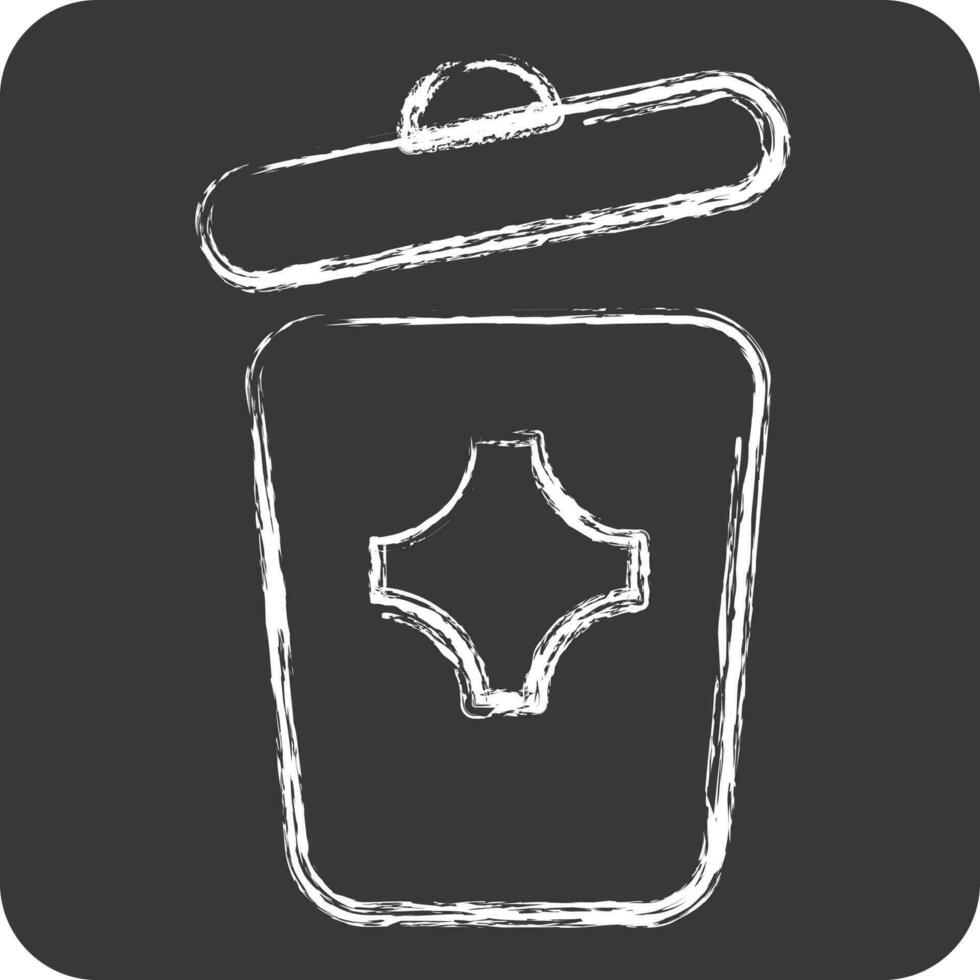 Icon Trash Can. suitable for City Park symbol. chalk Style. simple design editable. design template vector