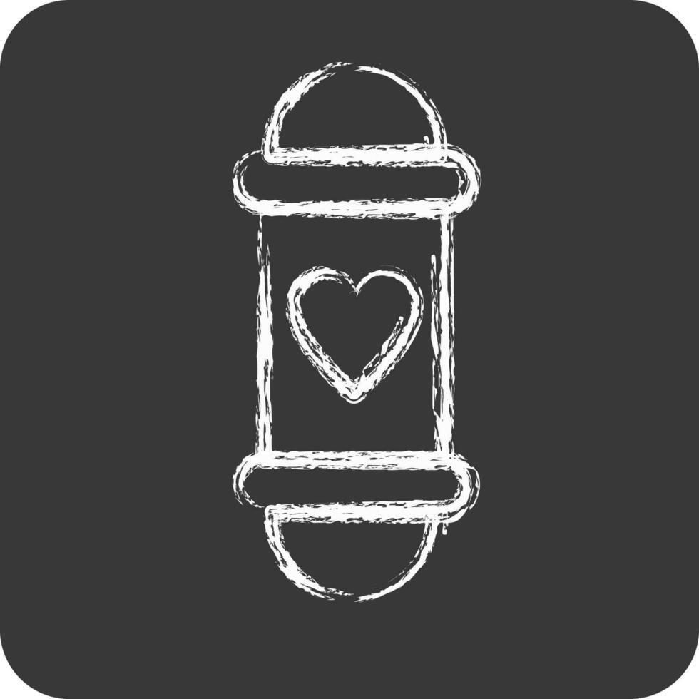 Icon Barber Pole. suitable for Barbershop symbol. chalk Style. simple design editable. design template vector. simple illustration vector