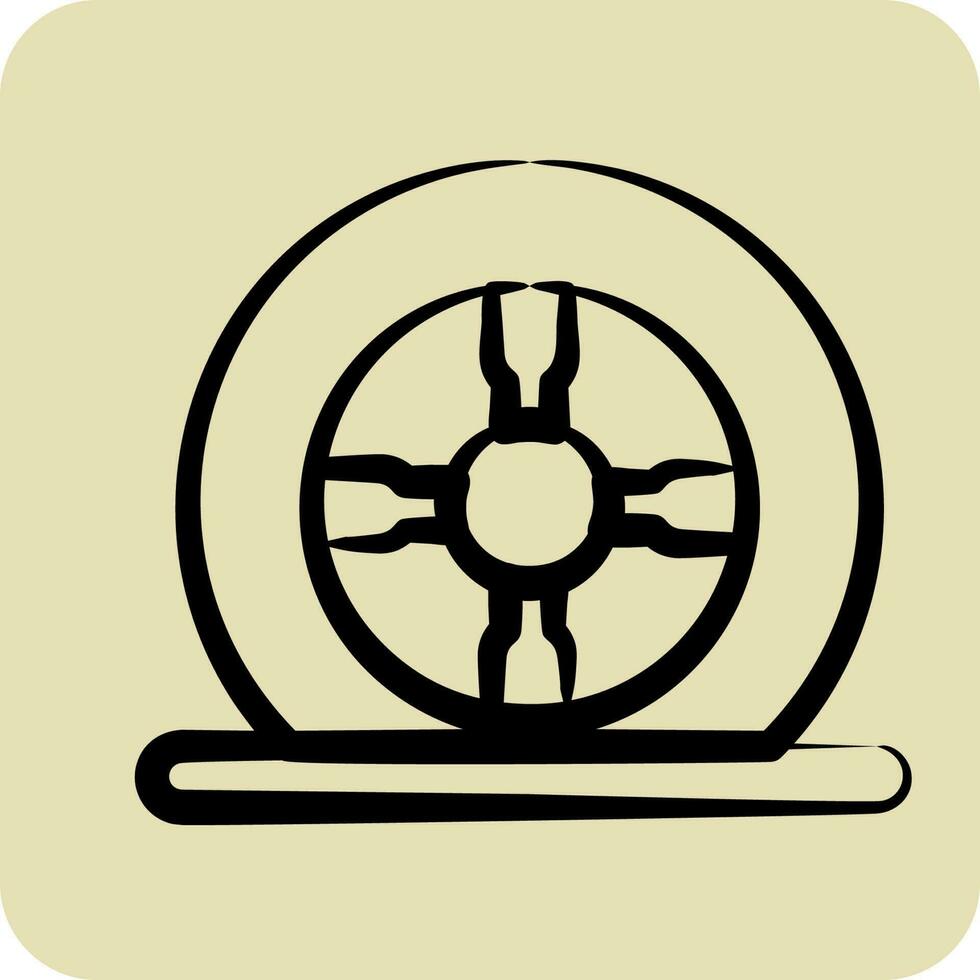 Icon Tire Flat. suitable for Automotive symbol. hand drawn style. simple design editable vector