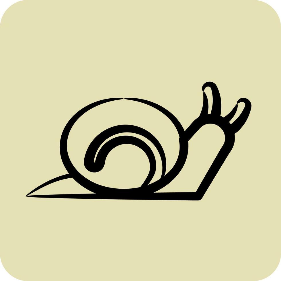 Icon Snail. suitable for Garden symbol. hand drawn style. simple design editable. design template vector. simple illustration vector