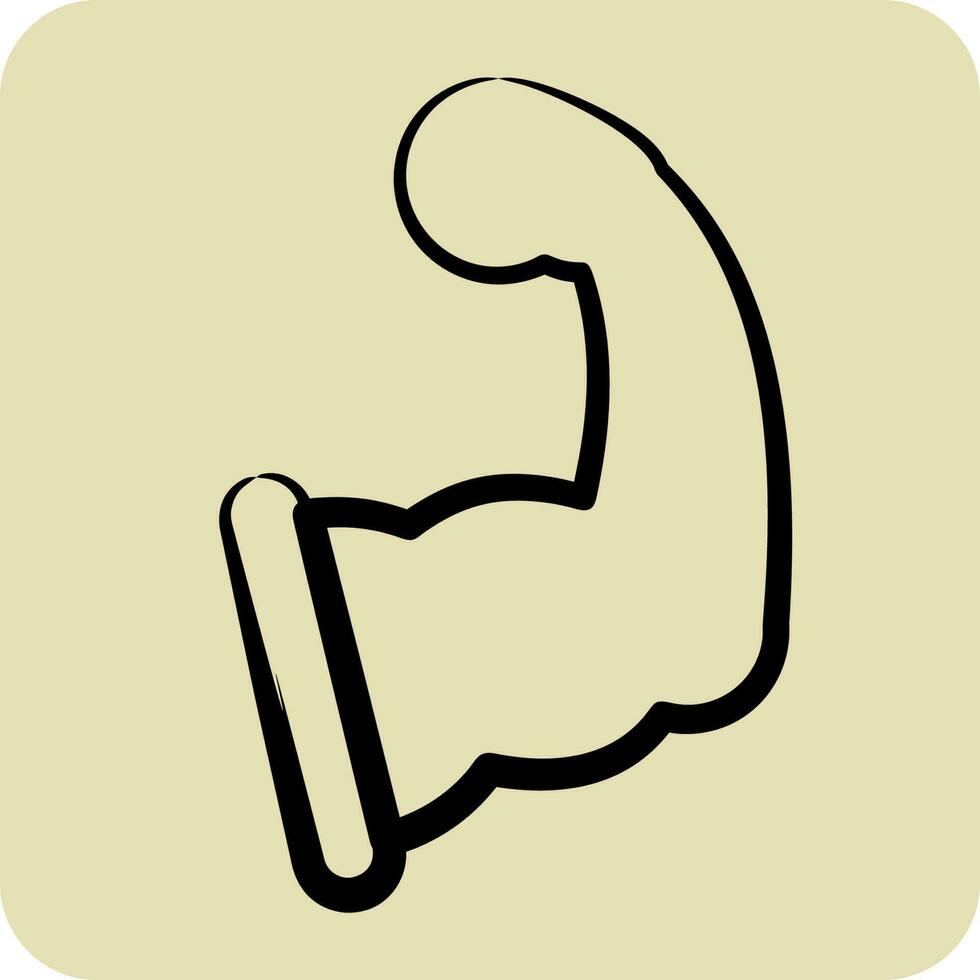 Icon Arm. related to Combat Sport symbol. hand drawn style. simple design editable.boxing vector