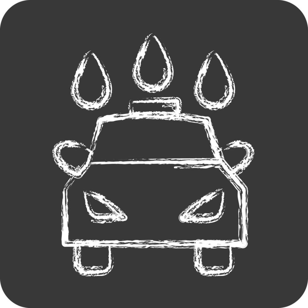 Icon Car Wash. suitable for Automotive symbol. chalk Style. simple design editable. design template vector