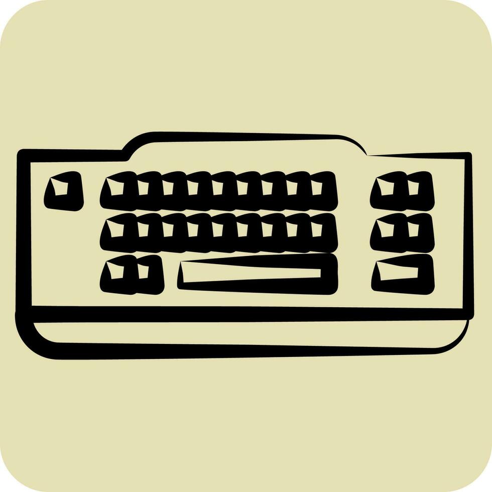 icono teclado. adecuado para computadora componentes símbolo. mano dibujado estilo. sencillo diseño editable. diseño modelo vector