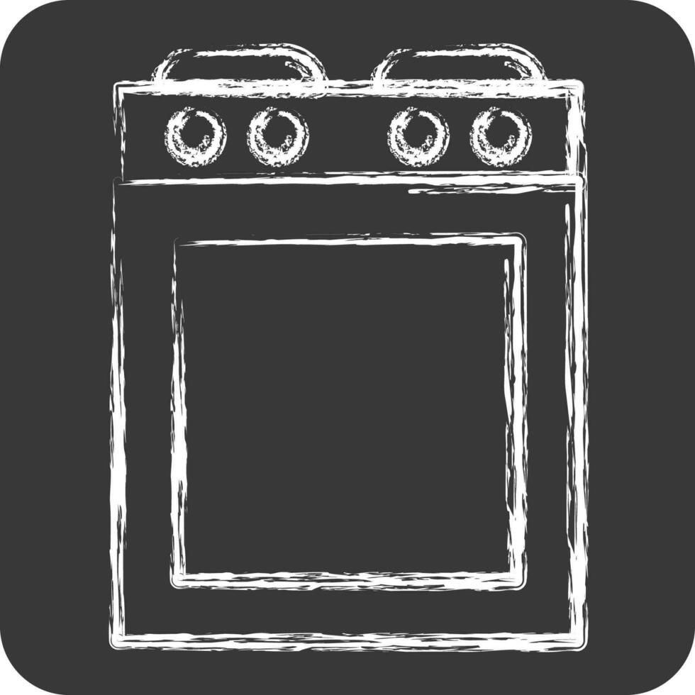Icon Stove. suitable for Kitchen Appliances symbol. chalk Style. simple design editable vector