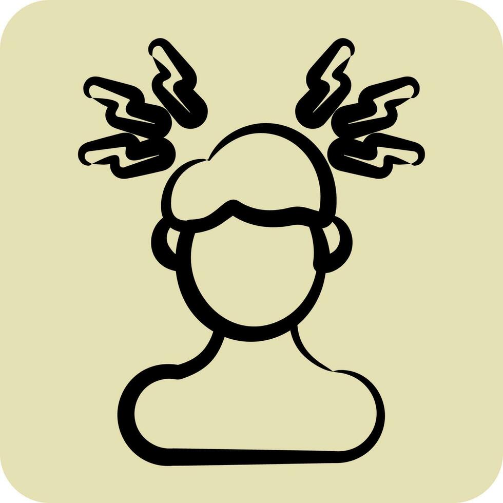 Icon Headaches. suitable for flu symbol. hand drawn style. simple design editable. design template vector