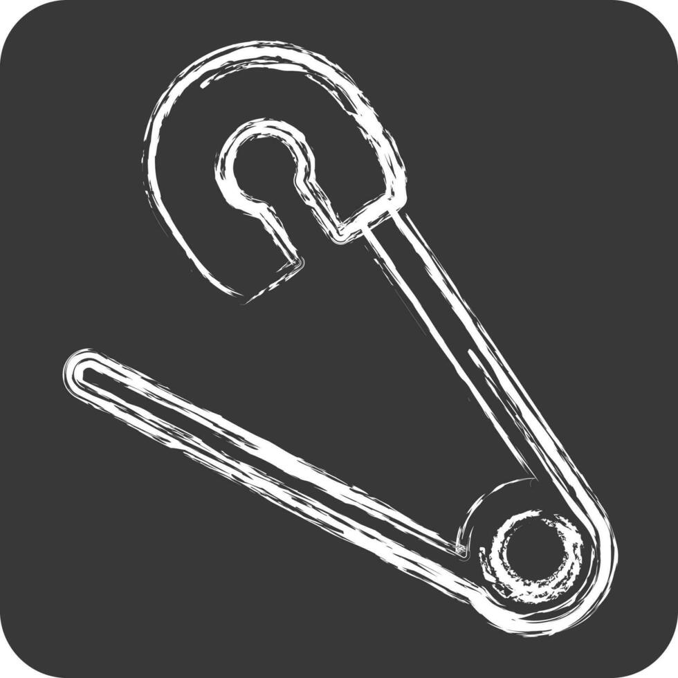 Icon Safety Pin. suitable for education symbol. chalk Style. simple design editable. design template vector