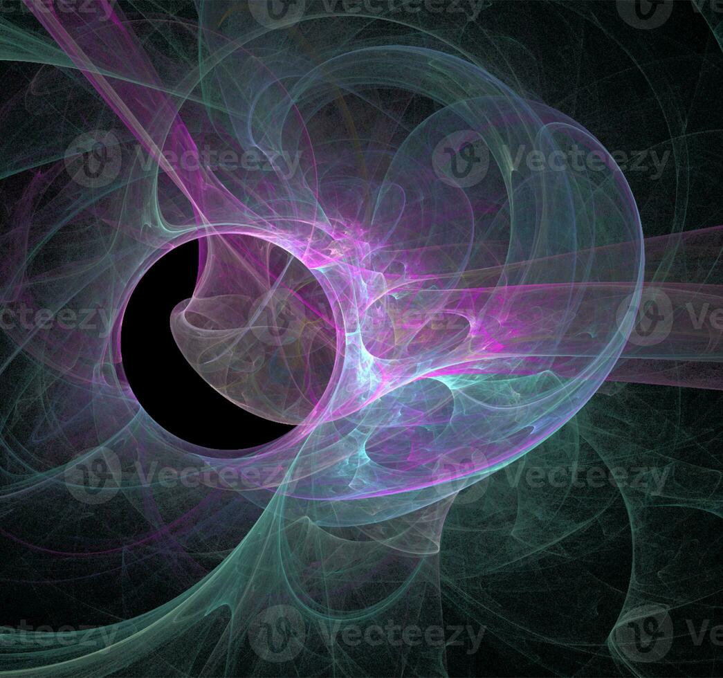 purple and blue abstract drawing on a black background, color digital graphics, design photo