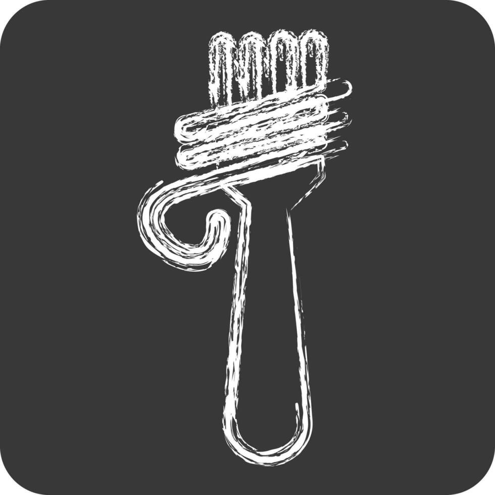 Icon Pasta. suitable for education symbol. chalk Style. simple design editable. design template vector