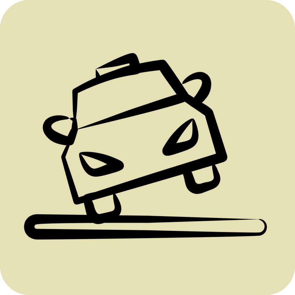 Icon Car Tilt. suitable for Automotive symbol. hand drawn style. simple design editable vector