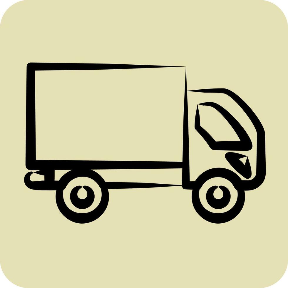Icon Truck. suitable for Automotive symbol. hand drawn style. simple design editable vector