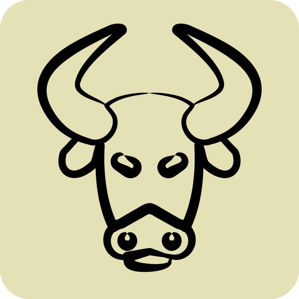 icono bisonte. relacionado a animal cabeza símbolo. mano dibujado estilo. sencillo diseño editable vector