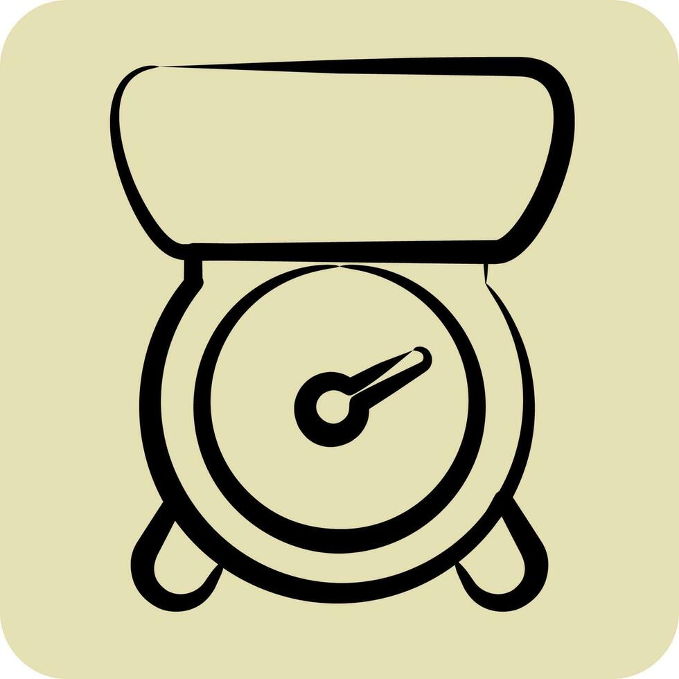 Icon Kitchen Scales. suitable for education symbol. hand drawn style. simple design editable vector