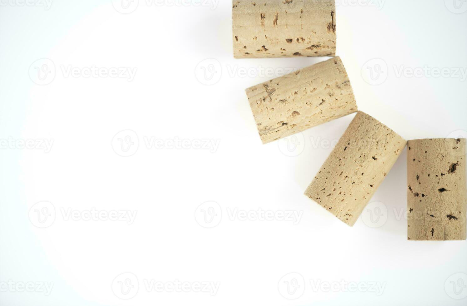 Semi circle corks isolated on a white background shot from above. photo