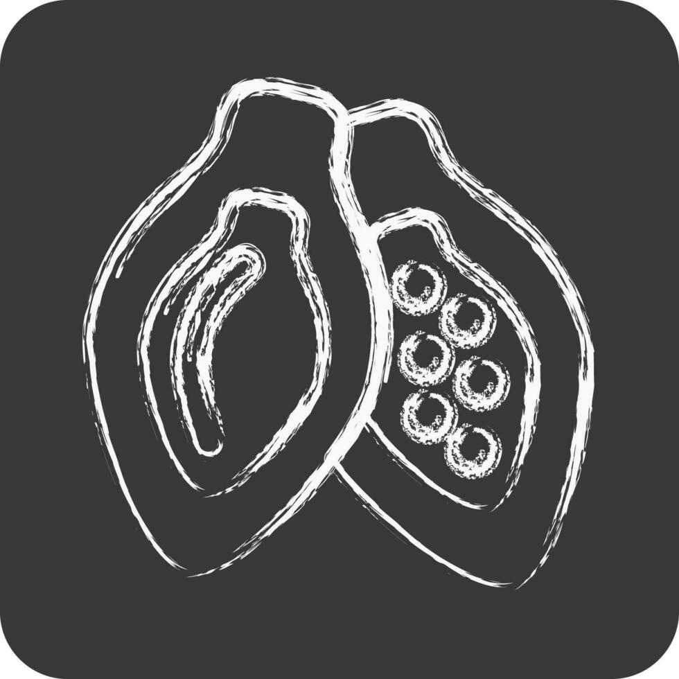 Icon Cacao Pod. suitable for Nuts symbol. chalk Style. simple design editable. design template vector