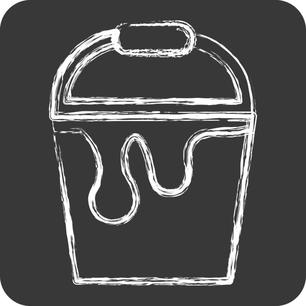 Icon Paint Bucket. suitable for Paint Art Tools symbol. chalk Style. simple design editable. design template vector. simple illustration vector