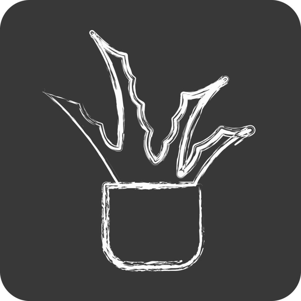 Icon Aloe Vera. suitable for Garden symbol. chalk Style. simple design editable. design template vector. simple illustration vector