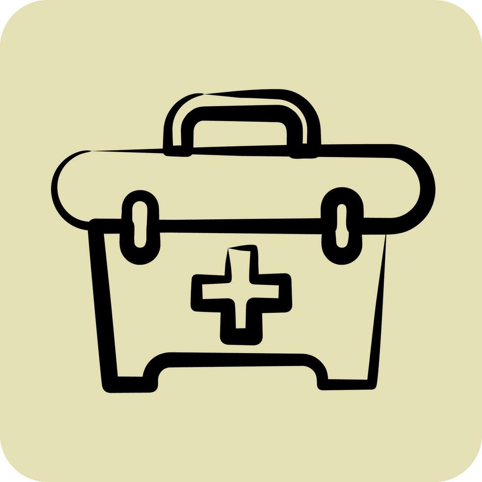 Icon First Aid. related to Combat Sport symbol. hand drawn style. simple design editable.boxing vector