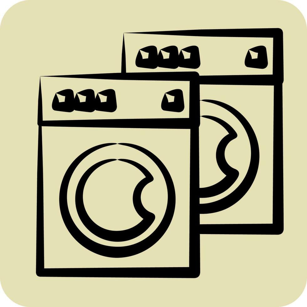 icono Lavado máquinas. relacionado a lavandería símbolo. mano dibujado estilo. sencillo diseño editable. sencillo ilustración vector