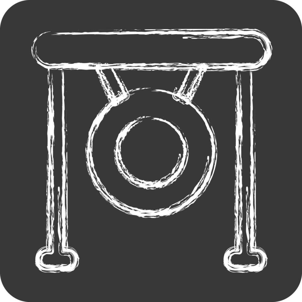 icono gong. relacionado a combate deporte símbolo. tiza estilo. sencillo diseño editable.boxing vector