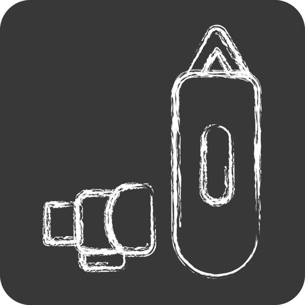 Icon Training. related to Combat Sport symbol. chalk Style. simple design editable.boxing vector