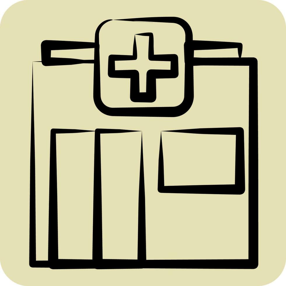 Icon Pharmacy. suitable for flu symbol. hand drawn style. simple design editable. design template vector