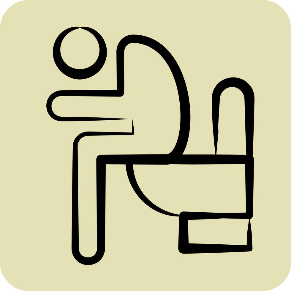 Icon Diarrhea. suitable for flu symbol. hand drawn style. simple design editable. design template vector
