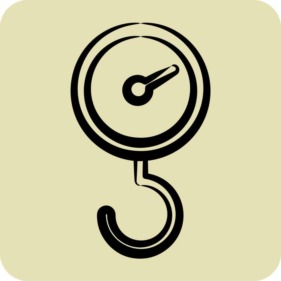 Icon Luggage Scales. suitable for education symbol. hand drawn style. simple design editable vector