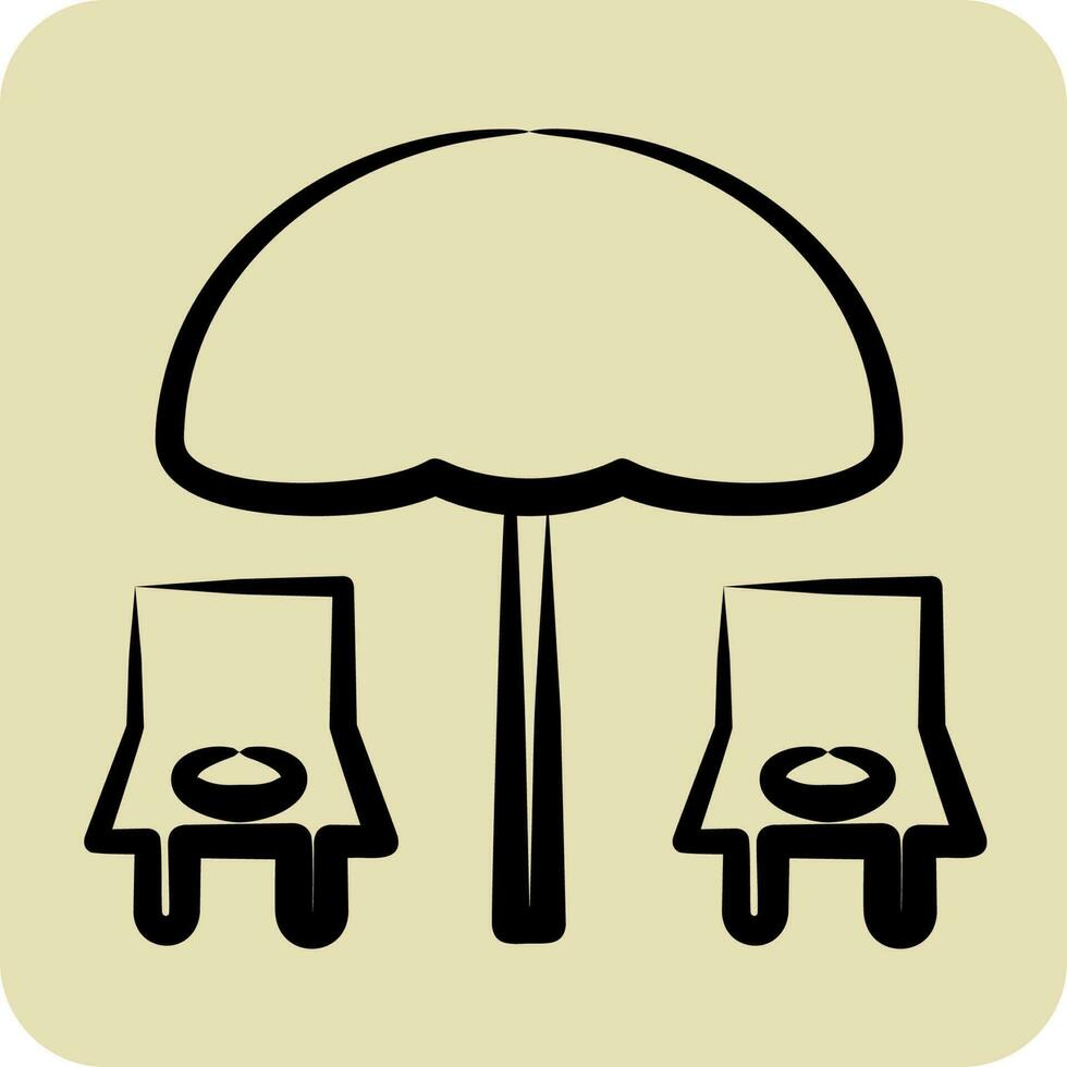 Icon Beach. suitable for City Park symbol. hand drawn style. simple design editable. design template vector